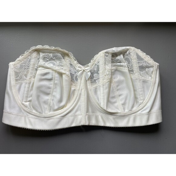 Delicates Vertical Stays Briday Ivory Strapless Lace Bow Bra Size 34D - Picture 1 of 8